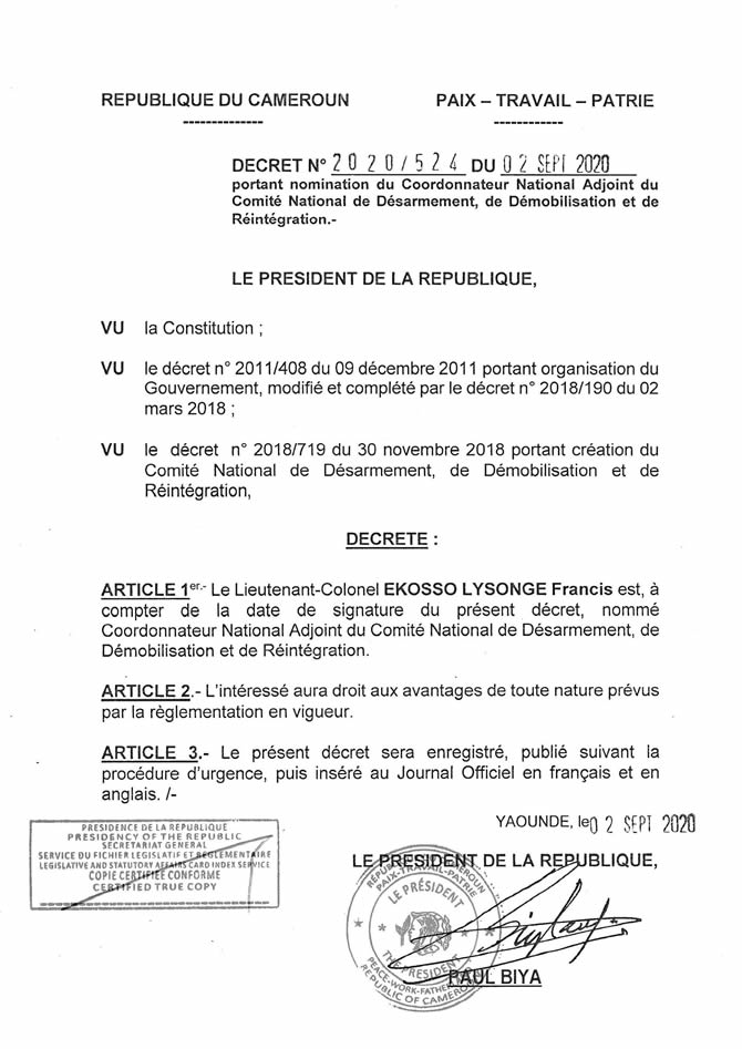 decret_Ekosso_Lysonge_Francis_cnddr