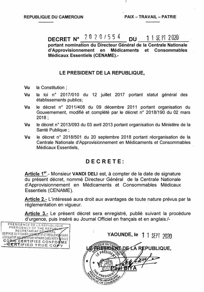 decret_nommination_dg_cename_vandi_deli